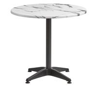 fernie 70cm carrara marble effect round bistro table with black base