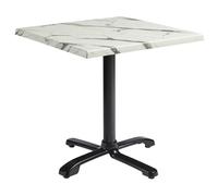fernie 70cm wooden flip square bistro table in carrara marble effect