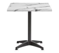 fernie 80cm carrara marble effect bistro table with black base