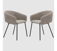 fernier cologne mink fabric dining chairs in pair