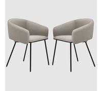 fernier lyon mink fabric dining chairs in pair