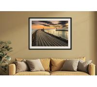 Fernlight Gallery Whitby Pier Sunrise - Framed Print 20 x 16 inch