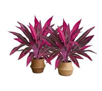 Ferns for Outdoor Use, UV-Resistant - Artificial Green for the Garden, Artificial Fern Shrub, Maintenance-Free Plastic Houseplants, Double Set, Green Elements of Interior