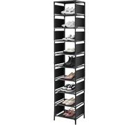 FERNVALE 10-Tier Narrow Shoe Rack - Tall Metal Shoe Storage Rack for 10 Pairs, Adjustable Shoe Organiser Shelf, Space-Saving Shoe Slots for Bedroom, Entryway, Hallway, Dorm Room & Cloakroom (1)