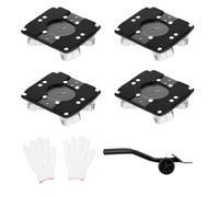FERNVALE 4Pcs Heavy Duty Furniture Moving Dolly Set 360° Universal Casters Portable Lifting Tool Jack & Gloves for Moving Sofa Refrigerator Cabinet Piano on Hardwood Floors
