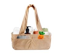 FERNVALE Baby Changing Caddy Diaper Caddy - Nappy Caddy, Portable Nappy Caddy for Changing Table, Stylish Nursery Storage, Newborn Essentials, Baby Shower Gifts for Boy/Girl, Car Organiser (Khaki)