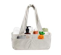 FERNVALE Baby Changing Caddy Diaper Caddy - Nappy Caddy, Portable Nappy Caddy for Changing Table, Stylish Nursery Storage, Newborn Essentials, Baby Shower Gifts for Boy/Girl, Car Organiser (Beige)