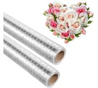 FERNVALE Cellophane Wrap 80cm x 100m - White Polka Dot Gift Wrapping Paper for Hampers, Flowers, Chocolates, Baskets, Party & Craft Use, Clear Florist Cellophane Roll