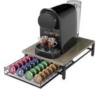 FERNVALE Coffee Pod Drawer Holder for Compatible Capsules - 35 Pod Capacity, Pull-Out Storage Drawer for Easy Capsule Selection, Sliding Organizer Stand for Kitchen Countertop (Beige)