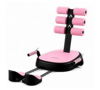 FERNVALE Multifunctional Sit Up Bar Ab Workout Equipment for Men Women Home Gym Core Trainer with Adjustable Resistance Bands Foldable Fitness Machine for Abs Legs Arms Total (Pink)
