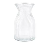 FERNVALE Ribbed Glass Vase for Flowers - Modern Minimalist Clear Glass Table Centrepiece for Home Decor, Dining Table, Shelf & Coffee Table, Fresh or Dried Flowers