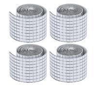 FERNVALE Self-Adhesive Glass Mirror Mosaic Tiles Small Square 6400pcs | 3840/6400 Pcs, DIY Craft Use, Disco Ball, Art Collage, Silver Finish