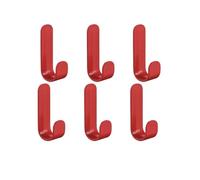 FEROBOOI Key Hooks 6Pcs Self Adhesive Strong Wall Hooks Towel Hook Door Hanger Key Bag Coat Hook Holder Kitchen Bathroom Accessories Home Organizer(Red 6pcs)