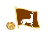 Ferocious Ability Gods Animals Abroad Golden Metal Flag Lapel Pin Badge