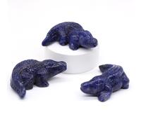 Ferocious Crocodile of Natural Stone Carved Crystal Animal Stone Craft Home Decoration Gift 1.9 Inch,1pc-Blue Sodalite