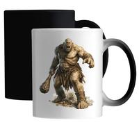 Ferocious Cyclops Holding Club Ceramic Magic Mug White
