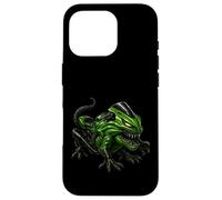Ferocious Green Motorcycle Lizard Creature Art Case for iPhone 16 Pro