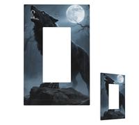 Ferocious Howling Wolf Wall Plate Cover Modern Decorative 1 Gang Light Switch Cover Unbreakable Receptacle Outlet Covers For Living Room Bedroom Home Decor 1 Gang