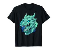 Ferocious Ice Dragon Head Fantasy Gaming T-Shirt
