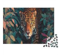 Ferocious Jaguar in The Jungle Puzzle 1000pcs (75x50cm) Erwachsene Puzzle,Home Decor