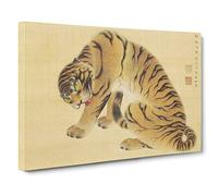 Ferocious Tiger by Maruyama Okyo Painting Canvas Print | Gallery Wrapped 30mm Frame Wall Art | 30x20 inches | Ready to Hang | Contemporary Animals Picture | Living Room Bedroom Lounge Office