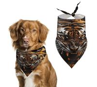 Ferocious Tiger Dog Bandana Cat Dogs Kerchief Triangle Bibs Scarf Lightweight Breathable Pet Scarfs Adjustable Bib Handkerchief Cute Soft Pet Bib for Small Medium Large Dog
