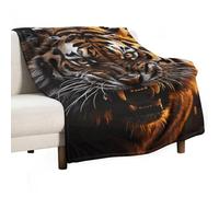Ferocious Tiger Flannel Throw Blanket - 40"x60" Soft Lightweight Plush Blanket for Couch Bed Sofa, Oversized Camping Travel Blankets, Machine Washable Home Decor Gift for Men Women