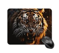 Ferocious Tiger Mouse Pad 20 * 25cm - Non-Slip Rubber Base Mouse Mat Portable Square Desk Mat for Office, Laptop, Travel, Wireless Mice Mats - Waterproof & Durable Design