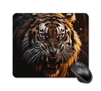 Ferocious Tiger Mouse Pad 25 * 30cm - Non-Slip Rubber Base Mouse Mat Portable Square Desk Mat for Office, Laptop, Travel, Wireless Mice Mats - Waterproof & Durable Design
