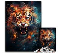 Ferocious Tiger Painting Jigsaw Puzzle 1000 Pieces Wooden Jigsaw for Teenagers, Family Game Night, BrainChallenging Gift Idea 1000 PCS(75x50cm)