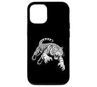 Ferocious Tiger Pounce Line Art Wild Predator Graphic Design Case for iPhone 12/12 Pro