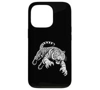 Ferocious Tiger Pounce Line Art Wild Predator Graphic Design Case for iPhone 13 Pro