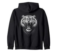 Ferocious Tiger Roar and Wild Spirit Zip Hoodie