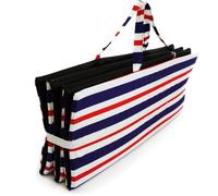 Ferocity Beach Mat Foldable Blanket 155 x 57 cm Waterproof Summer Mattress for Outdoor Camping, Picnic or Sunbathing on the Beach Model 4 Color Red Blue White Stripes [061]