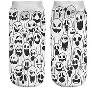 Ferocity Funny Low Ankle Socks Men's Women's Boys Girls 3D Printed Unisex Ghosts [001]