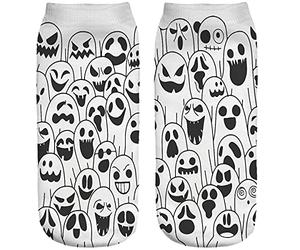 Ferocity Funny Low Ankle Socks Men's Women's Boys Girls 3D Printed Unisex Ghosts [001]
