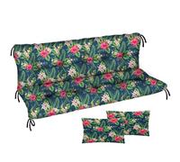 Ferocity Garden Swing Hammock Seat Bench Cushion Waterproof 150x50x50 for Pallet Furniture Outdoor Patio Lounger Bench Pad with Backrest Garden Furniture, Palm dark flowers [133]