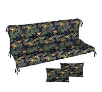 Ferocity Garden Swing Hammock Seat Bench Cushion Waterproof 150x50x50 for Pallet Furniture Outdoor Patio Lounger Bench Pad with Backrest Garden Furniture, Palm bird of paradise flower [133]