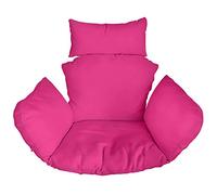 Ferocity Hanging Basket Chair Cushions, Hanging Outdoor Cocoon Egg Hammock Chair Pads with Head Pillow, Removable Cover, for Patio Garden, Pink [114]