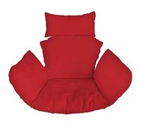 Ferocity Hanging Basket Chair Cushions, Hanging Outdoor Cocoon Egg Hammock Chair Pads with Head Pillow, Removable Cover, for Patio Garden, Red [114]