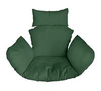 Ferocity Hanging Basket Chair Cushions, Hanging Outdoor Cocoon Egg Hammock Chair Pads with Head Pillow, Removable Cover, for Patio Garden, Green [114]