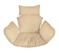 Ferocity Hanging Basket Chair Cushions, Hanging Outdoor Cocoon Egg Hammock Chair Pads with Head Pillow, Removable Cover, for Patio Garden, Beige [114]