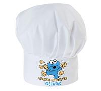 Ferocity Personalised Chef Hat for children with your name Professional Cooks Hats Baker For Home Kitchen School Fully Adjustable Monster cookie with name [099]