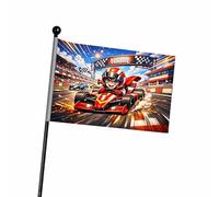 Ferocity Personalized Checkered Racing Bicycle Safety Flag with Pole for Kids with Name for Bike Trailer 120 cm Adjustable & Reflective Safety Pennant Bike Accessory for Scooter or Go-Karts [164]