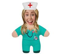 Ferocity Personalized Funny Photo Gift Pillow Cushion with Filling; Colorful Body with your own Face Picture Printed; 45 cm High; Birthday Present Valentine's Day; Motif Nurse [091]