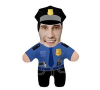 Ferocity Personalized Funny Photo Gift Pillow Cushion with Filling; Colorful Body with your own Face Picture Printed; 45 cm High; Birthday Present Valentine's Day; Motif Policeman [091]