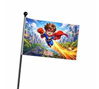 Ferocity Personalized Superhero Bicycle Safety Flag with Pole for Kids with Name for Bike Trailer 120 cm Adjustable & Reflective Safety Pennant Bike Accessory for Scooter or Go-Karts [164]