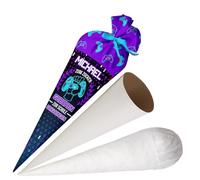Ferocity School Cone Bag Born To Play with Name for Boys, Personalized Bag, 70 cm Fabric Sugar Bag with Round Cardboard Blank and Filling, Large Bag as a Pillow [149]