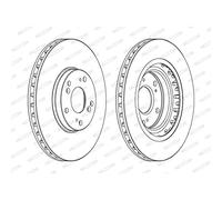 2x FERODO Brake Discs Front For Honda Civic 7 Hatchback Saab 9-3 Cabriolet