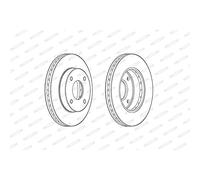 FERODO Brake Disc | DDF2134C | Front | for MITSUBISHI:LANCER VIII 07> | OE-Matching Quality | Smooth & Quiet Braking